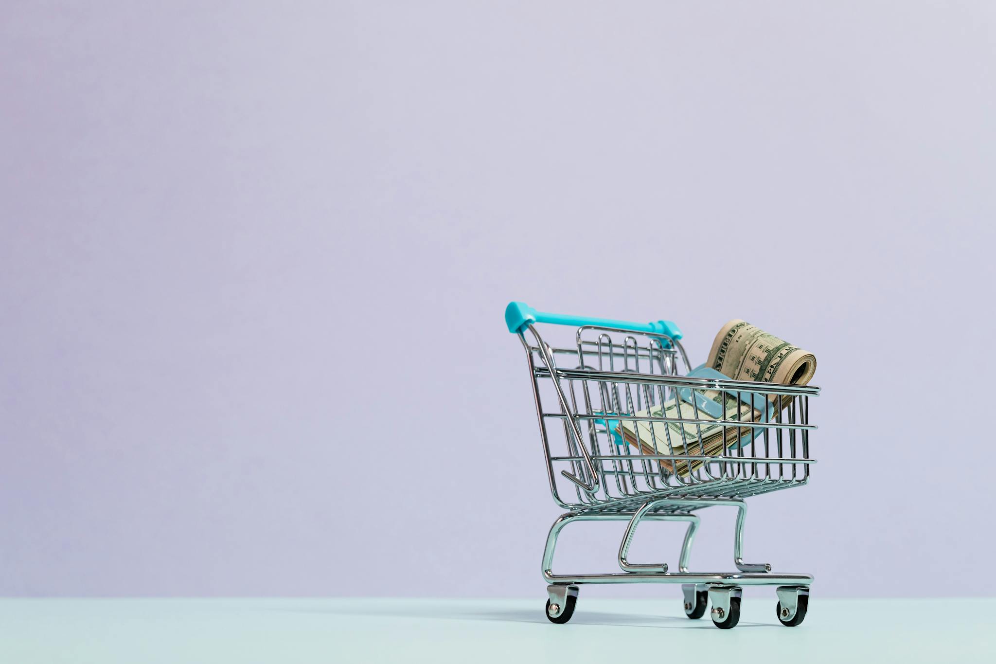 a close up of a mini shopping cart